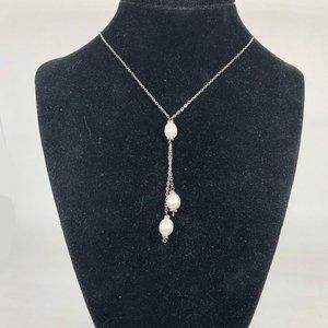 3 Lariat/Drop Style Pearls on Sterling Chain